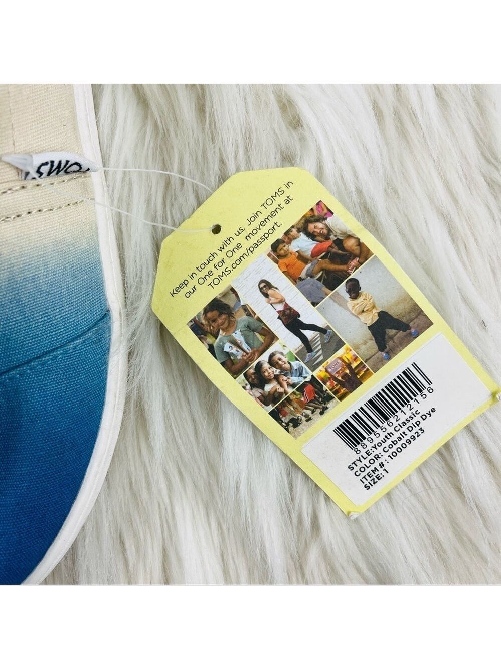 Youth Toms Classic Cobolt Dip Dye Slip On Shoes Size 1 US! - Picture 4 of 10